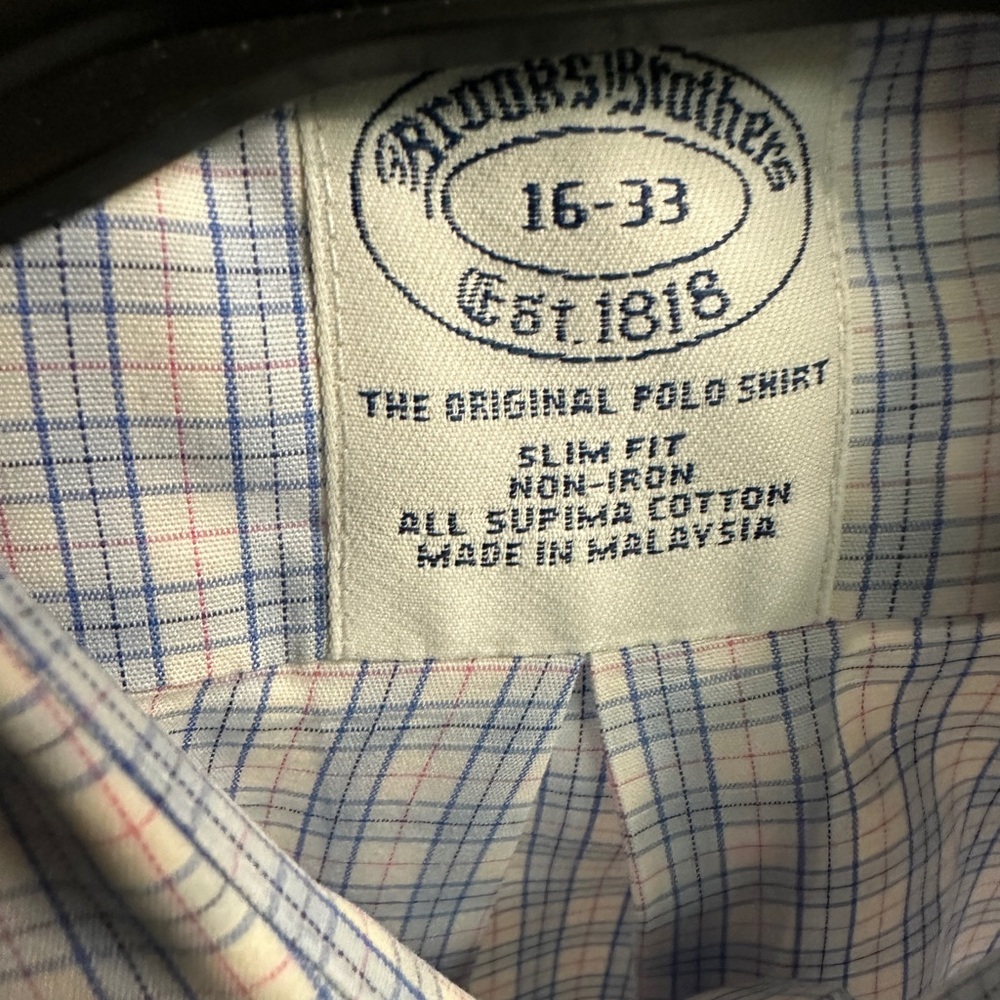 Brooks Brothers Light Blue Gingham Shirt - Picture 3 of 5